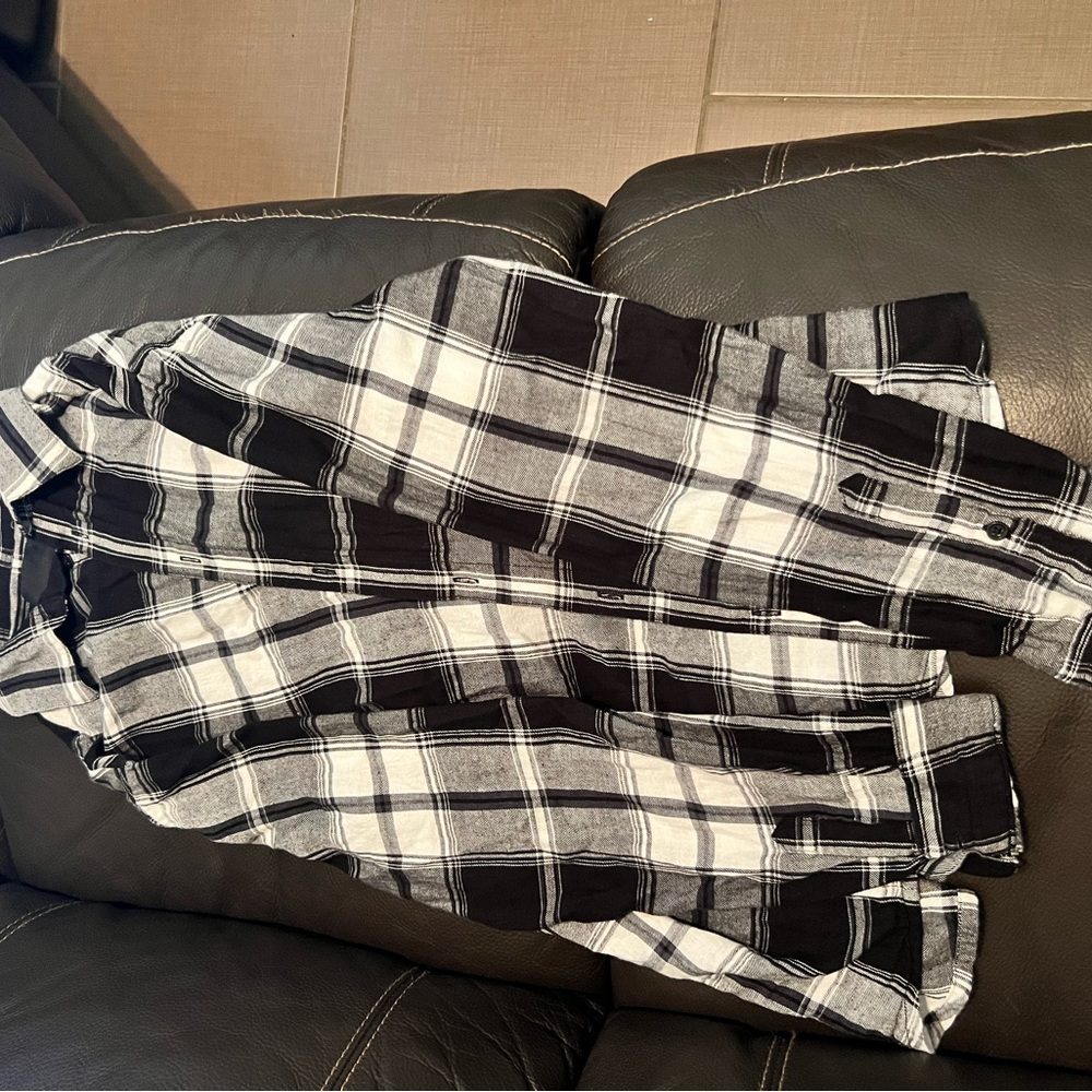 Black and White Plaid Shirt